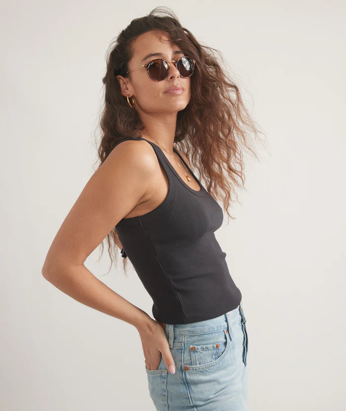 Lexi Rib Sun-In High Neck Crop Tank