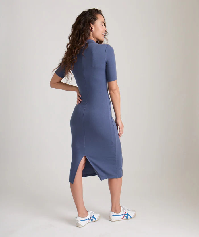 Lexi Rib Mock Neck Midi Dress